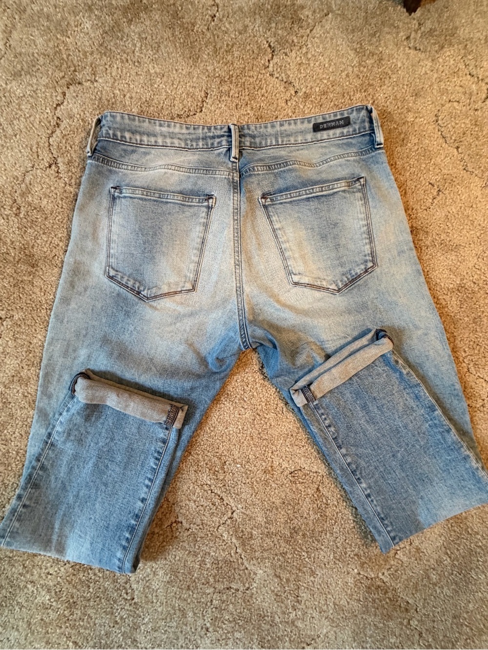 Denham Jeans Light Blue Boyfriend Jeans with Dark Patch Details - Picture 6 of 15